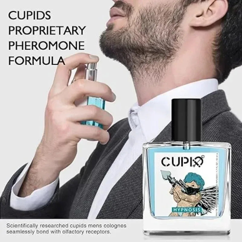 Cupid Men's Pheromone Cologne 50ml Hypnotic Rich Floral Fragrance High Quality Body Spray for Mature Men